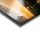 Freight train on the railroad bridge in Austin at sunset Acrylic print