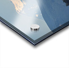 Shades of blue with Mt Baker in misty distance behind Samish Isl Acrylic print