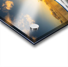 White rowing boat adrift on open ocean drifting to sunset Acrylic print