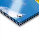 Green grassy lawn with blue sky and clouds Impression Acrylique