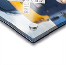 Diesel engine with railroad crossing sign Acrylic print