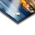 Two vintage cars racing to railroad crossing Acrylic print