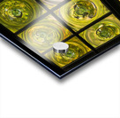 Window of old crown glass panes reflected garden Impression Acrylique