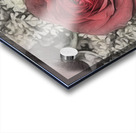 Color charcoal drawing of red rose bouquet Acrylic print