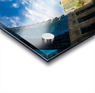 Fisheye view of tall buildings on waterfront at Dubai Marina Acrylic print