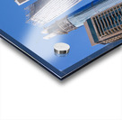 Cayan Tower among tall buildings on waterfront at Dubai Marina Acrylic print