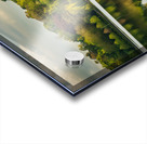 Panorama across the Mere to the town of Ellesmere in Shropshire Impression Acrylique