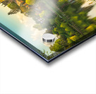 View across the Mere to the town of Ellesmere in Shropshire Impression Acrylique