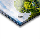 Colorful canal narrowboats in Ellesmere in Shropshire Impression Acrylique