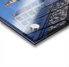 Modern office buildings surround the Monument in London Acrylic print