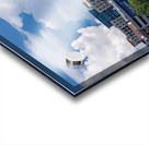 USA Flag flying at National Harbor in Maryland near Washington D Impression Acrylique