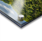 Opaekaa Falls sunlit as dark storm clouds gather over the hills Acrylic print