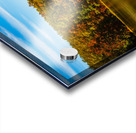 Fall leaves surround reservoir in Coopers Rock State Forest in W Impression Acrylique