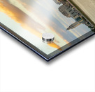 Skyline of Baton Rouge at sunset over river barges Acrylic print