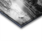 BW Coopers Rock overlook on snow-covered pathway Acrylic print