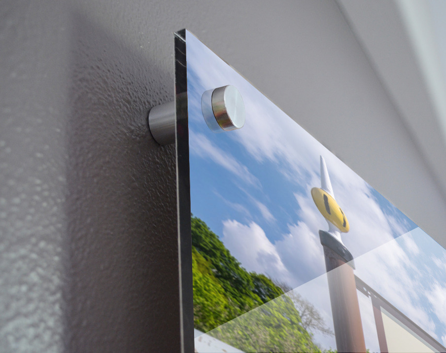 Oswestry railway station sign in Shropshire Acrylic print of