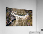 Top down over flooded Valley Falls on a bright spring morning Impression acrylique