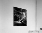 Monochrome Black and White Waterfall on Deckers Creek Impression acrylique