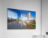 Columbus Ohio waterfront skyline after flood on river scioto Acrylic Print