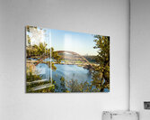Colorado river and Pennybacker bridge from overlook in Austin Te Acrylic Print