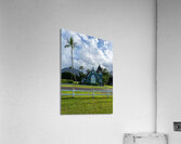 Waioli Huiia Church stands in Hanalei Kauai with the majestic  Acrylic Print