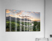 Breathtaking aerial view of sunset over Hanalei Bays verdant la Acrylic Print