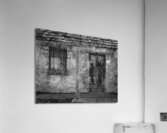 Rustic San Juan Mission building with an aged stone facade. Impression acrylique