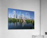 View along Colorado river of Austin Texas skyline Impression acrylique