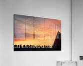 Bats Flying Overhead - Crowd on Congress Avenue bridge Impression acrylique