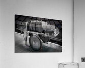 Historic antique luggage cart with retro leather suitcases and t Acrylic Print