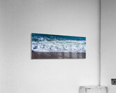 Frozen motion of waves crashing onto a pebble beach on the Isle  Impression acrylique