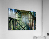 Steel structure of historic cantilevered Deception Pass bridge Impression acrylique