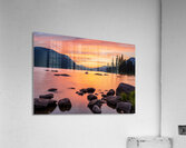 Vibrant sunset over Lake Wenatchee in the Cascade Mountains WA Acrylic Print