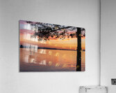 Dramatic sunset clouds over Possession Sound Everett in Washingt Acrylic Print