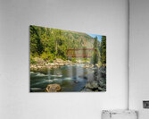 Tumwater Canyon pipeline bridge over Wenatchee River in Washingt Acrylic Print
