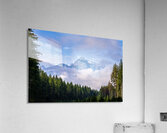 Whitehorse Mountain seen through rolling clouds and mist from Ro Acrylic Print