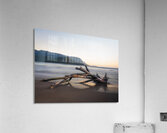 Whisper of the Tide driftwood on Hanalei bay beach at sunrise Acrylic Print