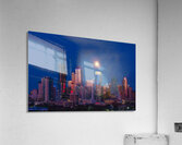 Harvest moon in the Austin skyline at sunset in Texas Impression acrylique