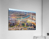 Aerial drone panorama of Woodburn Hall at WVU Impression acrylique