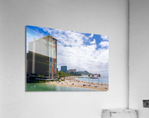 Hilton Hawaiian Village frames the shore in Waikiki Hawaii Acrylic Print