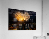 Abstract treatment of fireworks over Pittsburgh Acrylic Print