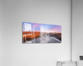 Aerial panorama of the frozen Cheat Lake in Morgantown Impression acrylique