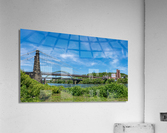 Suspension bridge over the Ohio river in Wheeling Impression acrylique