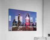 Mountaineer statue against Woodburn Hall tower Acrylic Print