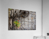 Red flowers in artistic flower arrangement with cartwheel Impression acrylique