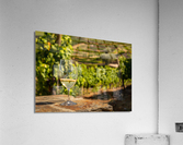 Glass of white wine in vineyard Acrylic Print