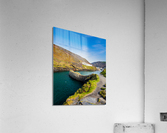 Narrow path in front of colorful harbor in Boscastle Acrylic Print