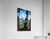 Golden Gate Bridge and tree trunks Acrylic Print