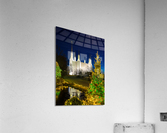 Mormon temple in Washington DC with xmas lights Acrylic Print