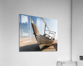 Fishermans boat or dhow on sand Acrylic Print